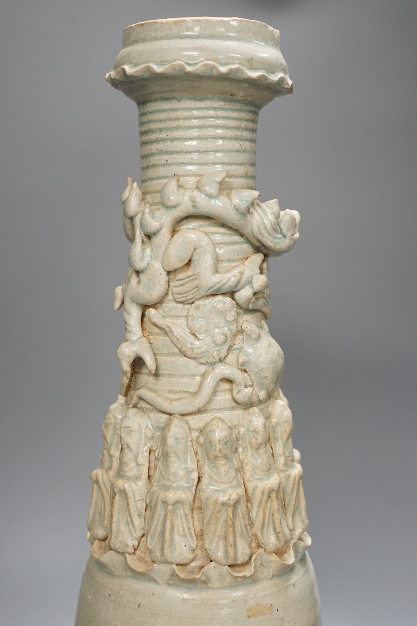 A Chinese Qingbai funerary jar and cover, Song Dynasty, 56cm